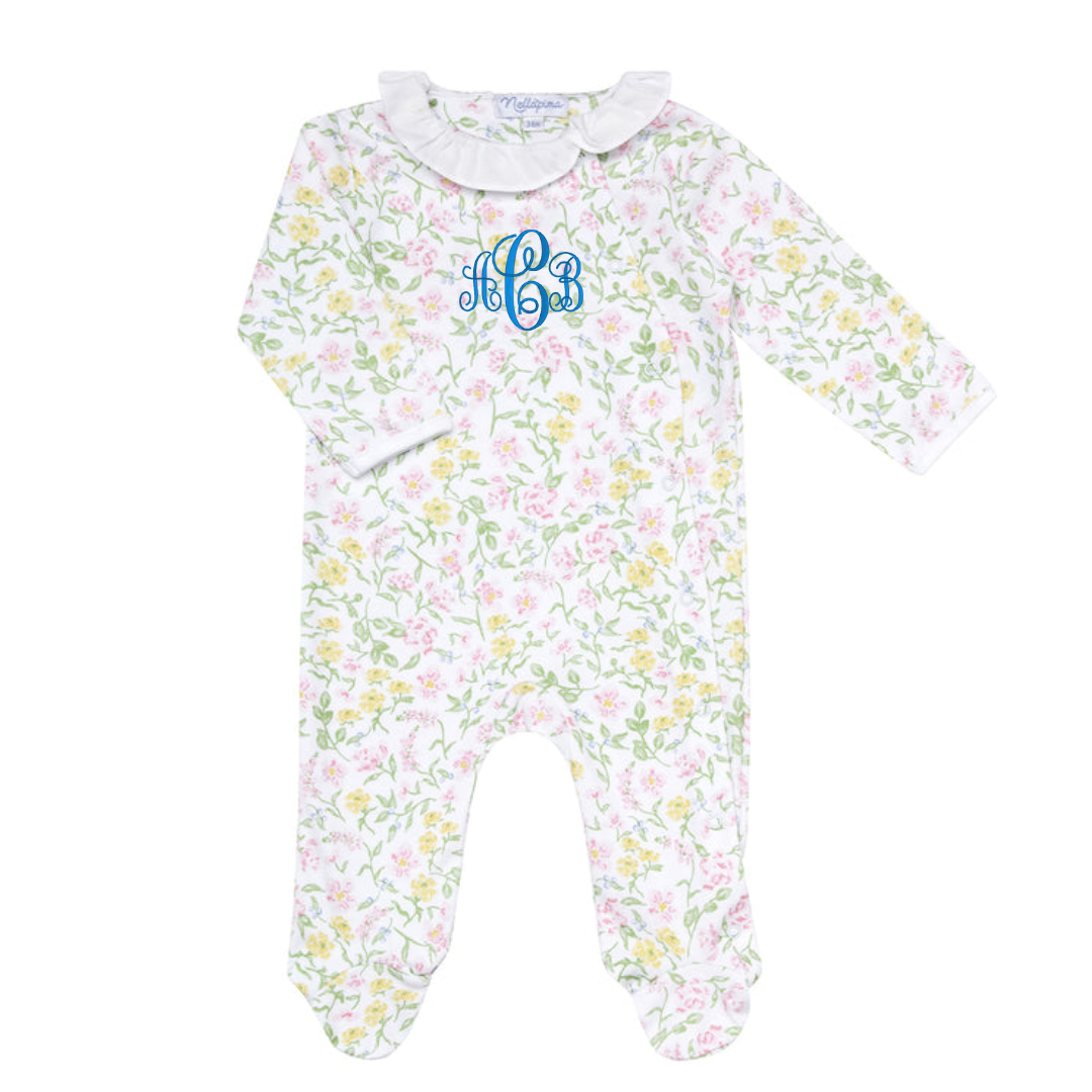 Berry Wildflowers Baby Footie - the perfect blend of comfort and style for your little one! This adorable footie is designed with the softest and finest Peruvian Pima Cotton to ensure that your baby feels cozy and snug all day long.