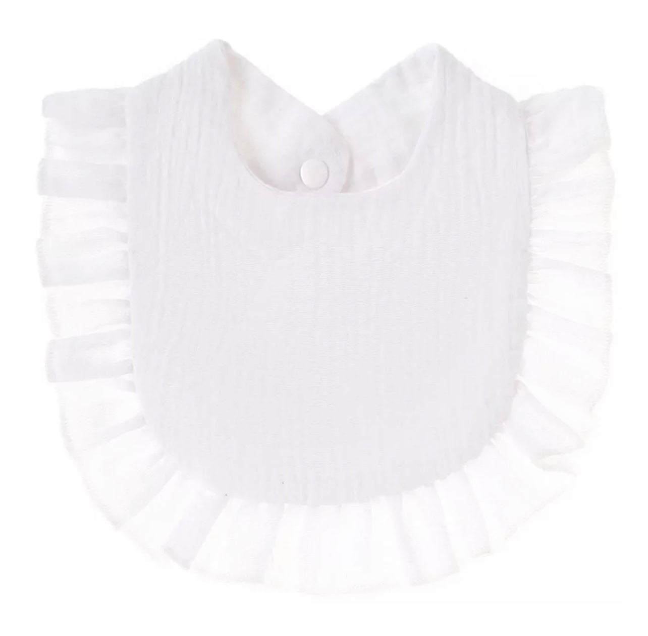 Zsa Zsa and Lolli White Muslin Ruffle Burp Cloth and Bib