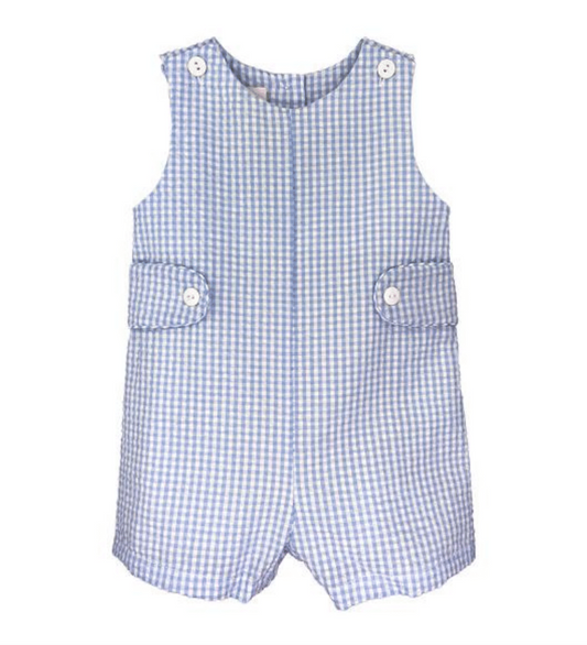 Petit Ami Check Seersucker Romper