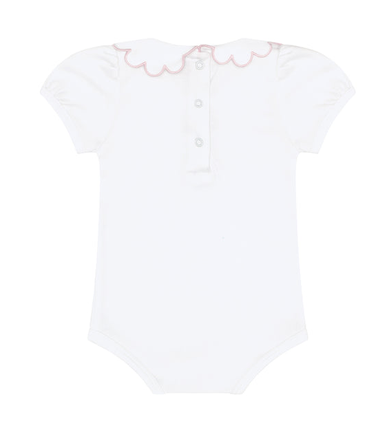 Nellapima Pink Scalloped Short Sleeve Onesie